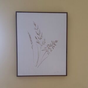 Botanical Wall Art with Brown Frame